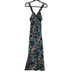 Elle Womens Sundress Mosaic Voyage Print Beach Cruise Summer Maxi Dress Small‎